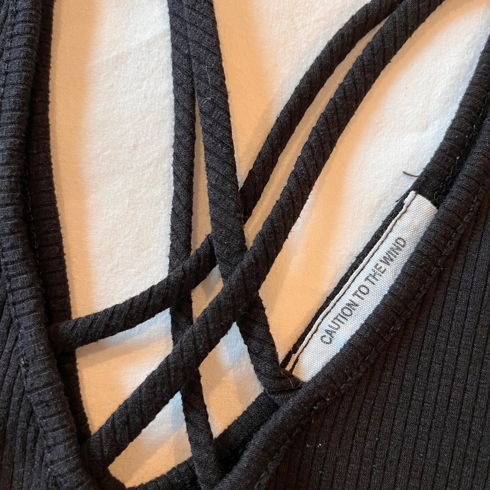 Black Ribbed Tank Top - Picture 2 of 2